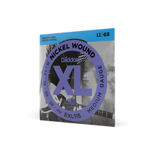 Load image into Gallery viewer, D'Addario EXL115 11-49 Medium Nickel Electric Guitar Strings