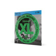 Load image into Gallery viewer, D'Addario EXL130 8-38 Extra Super Light Nickel Electric Guitar Strings