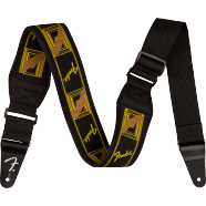 Fender Swell™ Neoprene Strap, Black/Yellow/Brown Mono, 2.5