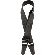 Fender Tooled Leather Guitar Strap, Black, 2"