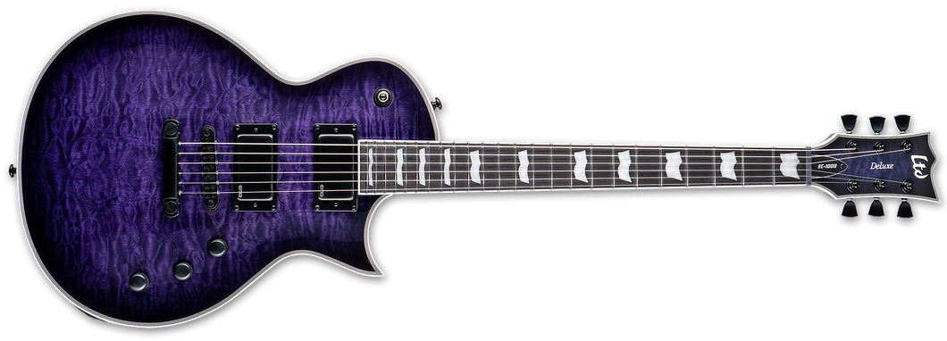 LTD EC-1000, Quilted Maple, See Through Purple Sunburst