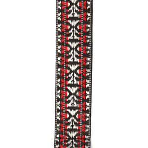 D'Addario Woven Banjo Strap, Hootenanny, Red and Silver