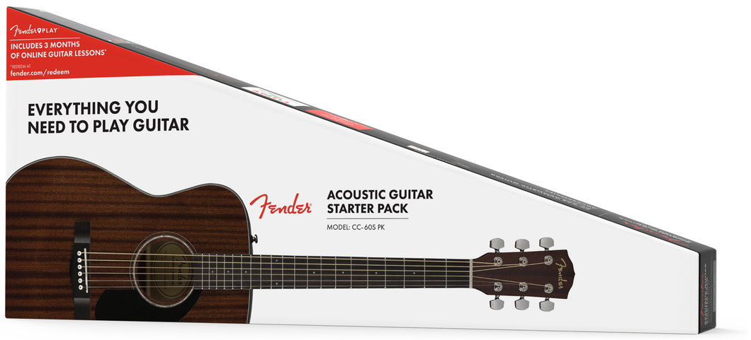 Fender CC-60S Acoustic Concert Pack, Natural Mahogany