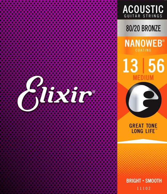 Elixir Nanoweb Acoustic 80/20 Bronze, 13-56