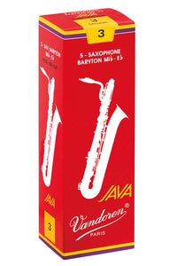 Vandoren Java (Red - Filed) Baritone Saxophone Reeds, Box of 5